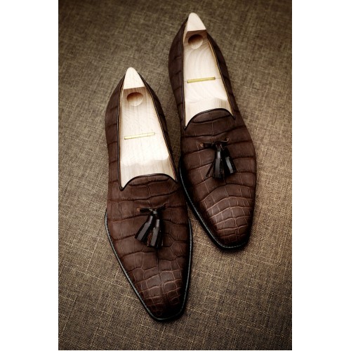 SUEDE CROCODILE LOAFERS FOR MR. SC